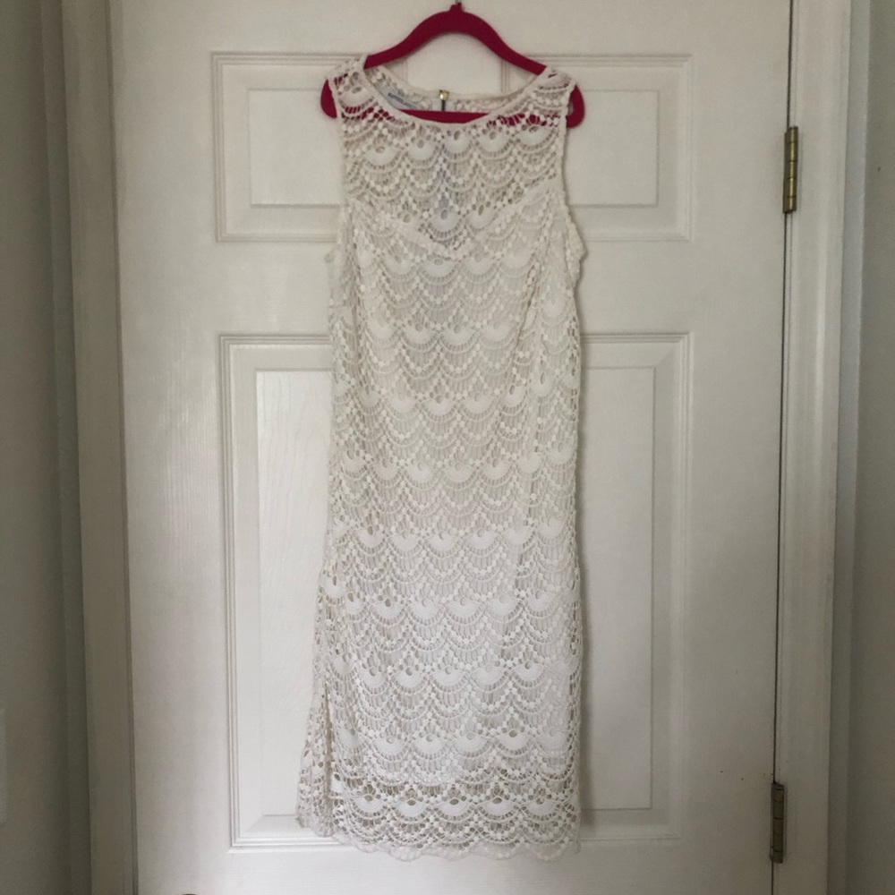White crochet dress